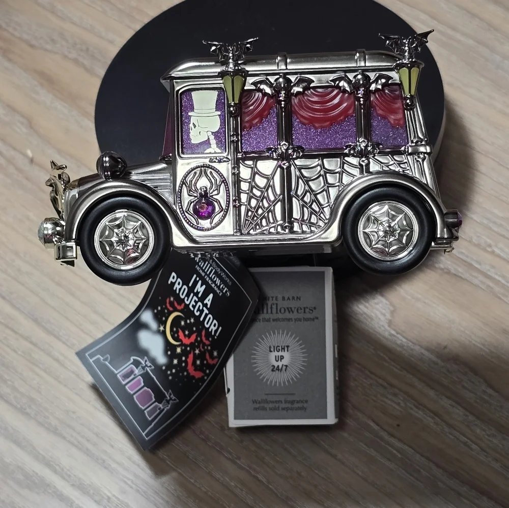 Bath & Body Works White Barn Halloween Hearse Wallflower Projector NWT